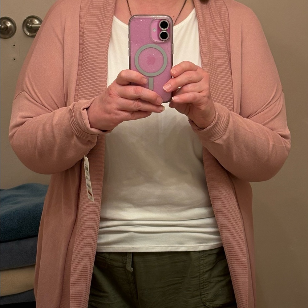 Alfani Mauve Pink Knit Cardigan Sweater